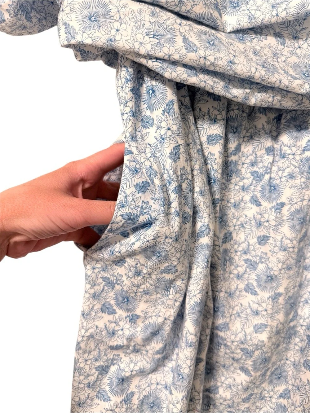 Arula Blue Floral Puff Sleeve Smocked Babydoll Dress XL - Picture 3 of 7
